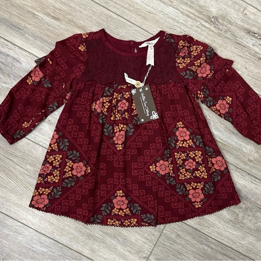 Matilda Jane Burgundy Floral Dress